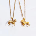 PVD 18k Gold Crescent Moon Key Pendant Airplane Necklace Stainless Steel Rose Flower Charm North Star Pendant Pet Dog Necklace