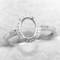 Sterling Silver 5*7/6*8/7*9/8*10/9*11/10*12mm Semi Mount Ring Empty Frame Blank Setting S925 Without Center Stone DIY for Inlay