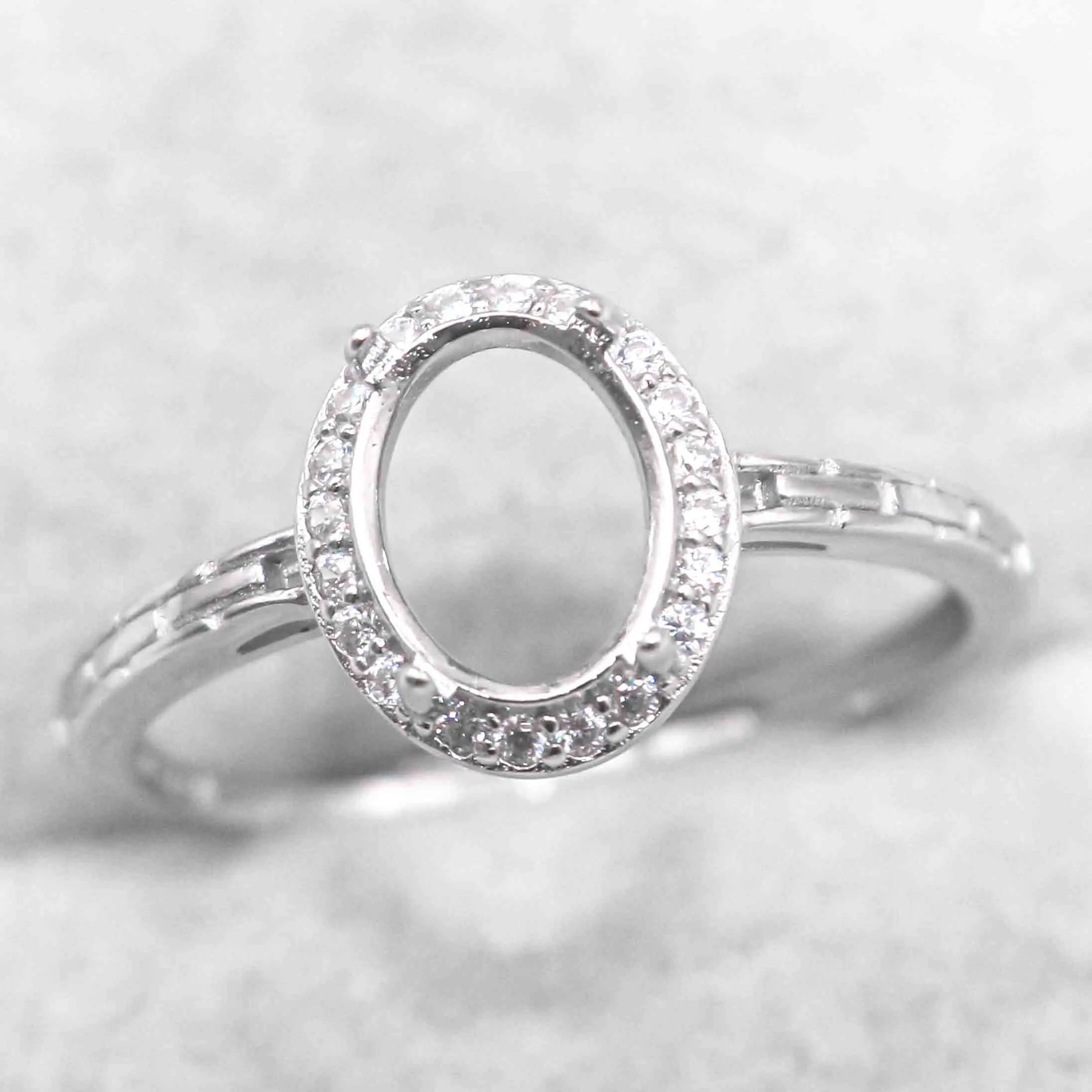 Sterling Silver 5*7/6*8/7*9/8*10/9*11/10*12mm Semi Mount Ring Empty Frame Blank Setting S925 Without Center Stone DIY for Inlay