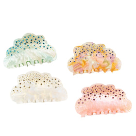 Custom logo Crystal Hair Claw Clips with Bling Rhinestones Cellulose Acetate Cloud Hair Claw 8cm Clips for Women Hair