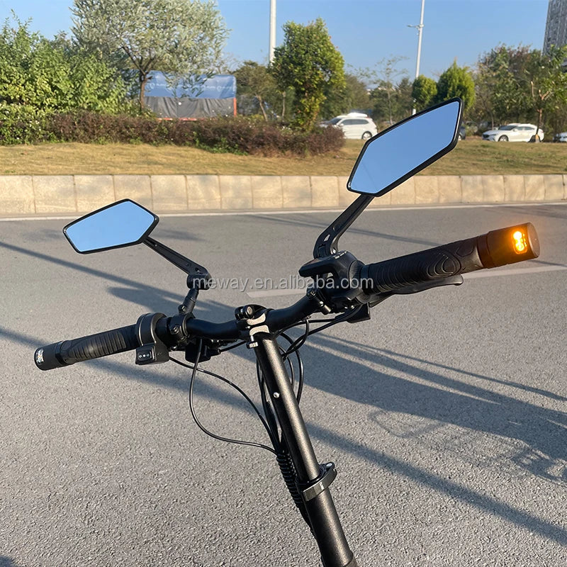 Electric Scooter E Bike Handlebar Carbon Fiber Adjustable Motorcycle Mirrors Lightweight for Road Bicycles