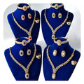 Dubai 14k Gold Plated Zircon Wedding Bridesmaid Gift Bride Jewelry Sets for Women