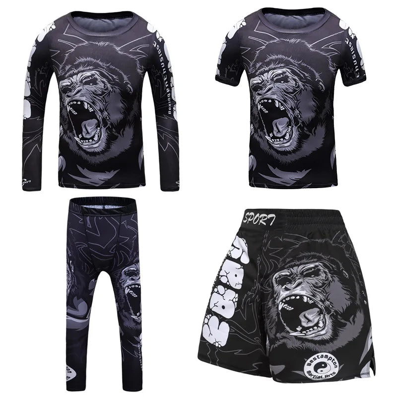 Custom 3D Digital Printing Tight-fitting Training Exercise Fitness Long-sleeved Trousers Sweat-wicking and Quick-drying Clothes