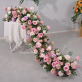 Party Desktop Decoration Flower Runner Centerpieces Romantic Artificial Flower Home Decoration Flower Runner for Wedding MegaBDM