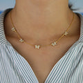 XL053  Wholesale  Butterfly Charm Choker Necklace Trendy Flower Design with Link Chain and Zircon for Gift