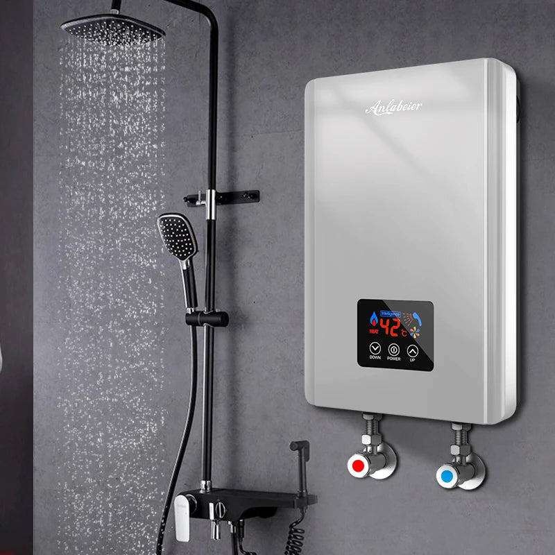 Anlabeier 8000w 220v 240 9000W Multiple Colors Bathroom Inteligence Home Compact Electric Tankless Instant Water Heaters