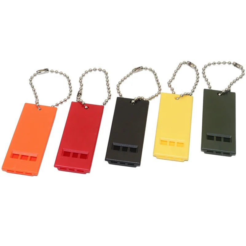 Premium Custom Logo Keychain Survival Pocket Mini Plastic Whistle for Outdoors