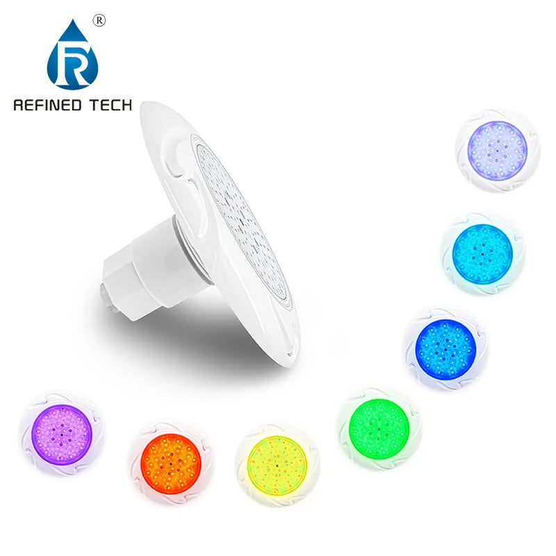 Refined IP68 PC Wall Mounted 6W AC/DC 12V/24V 1.5" 2" RGB LED Underwater Pool Lights for Landscape Dimmable Ra90