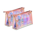Wholesale Customized Logo Large Capacity Candy Pattern Transparent Black Makeup Bag Portable TPU Cosmetic Zipper Closure Fashion
