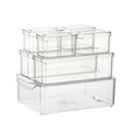 7pcs Set BPA Free Refrigerator Organizer Bins Clear Plastic Boxes for Fridge Kitchen Cabinet Pantry Organization and Storage