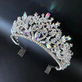 LUOXIN Luxury Heart Shape Wedding Crown AB Rhinestone Bridal Tiaras with Crystal