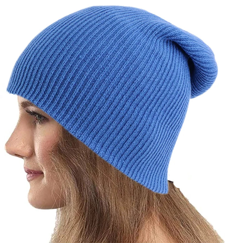 Unisex Knitted Beanie Hat Hip Hop Skullies Acrylic Hat Solid Caps Woolen Wireless Winter Hat for Outdoor Sports Gifts