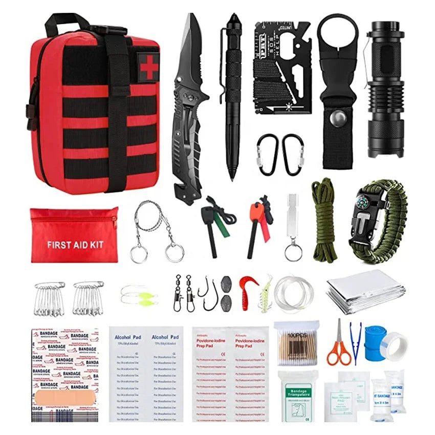 Wholesale Survival Kit 213 in 1 Survival Tools Emergency Camping Accessories for Cool Hunting Gift Teenagers First Aid Kits
