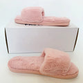 2024 Factory Direct Comfortable Fashionable Faux Fur Indoor Plush Slippers Soft Anti-Slippery Fleece Lining Winter Fluffy Fuzzy