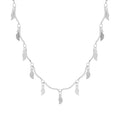 Dainty Stainless Steel Link Chain Choker Necklace Flower Pendant Women's Anniversary Party Gift