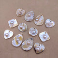 Natural Freeform White Shell Fashion Jewelry oyster Pearl Shell Charms Heart Drop Pendant for Jewelry Necklace Making