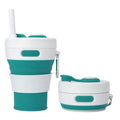 Factory Wholesale with Straw Portable Telescopic Cup Outdoor Travel Silicone Folding Cup