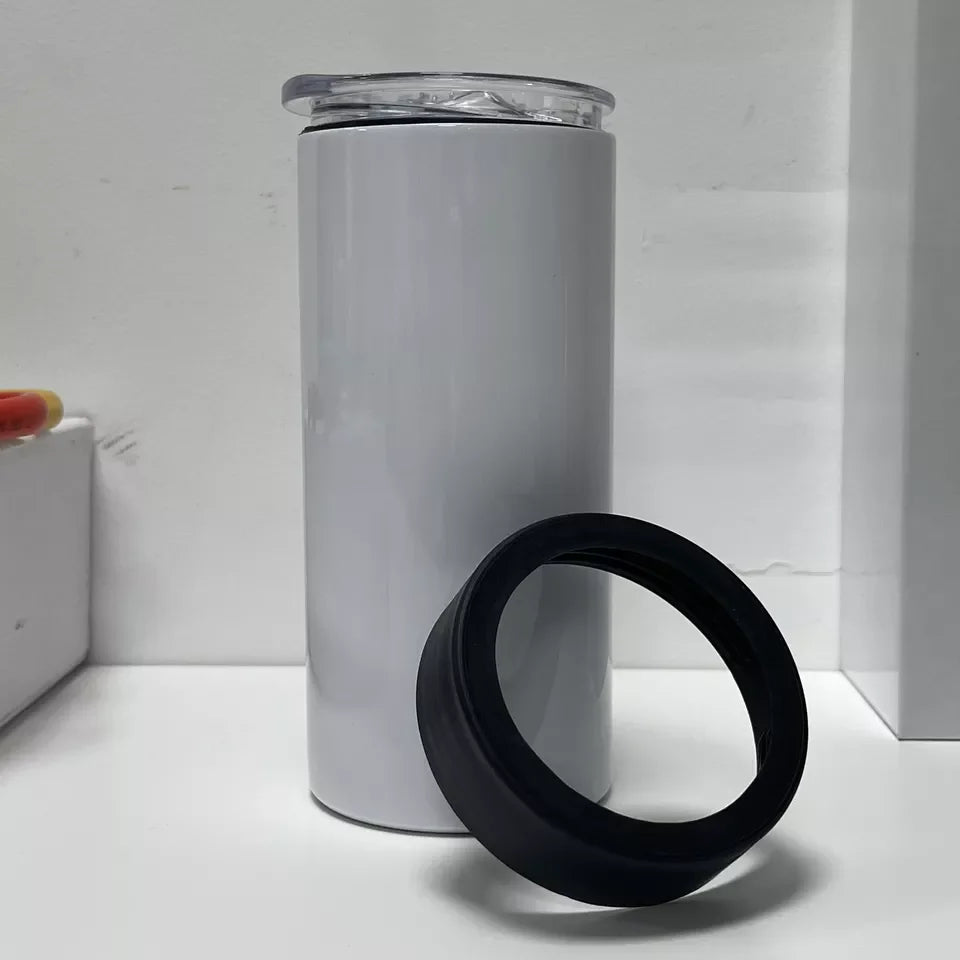 16 oz Skinny Double Wall Sublimation 304 Stainless Steel Blank Tumbler for Beer Mug Straight Can Cooler