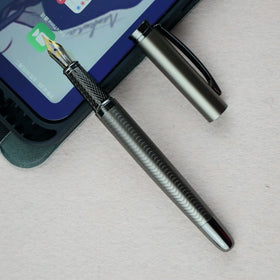 GemFully Wholesale Good Quality Gun Grey Color Fountain Pen Office Luxury Metal Own Brand Pen in Box