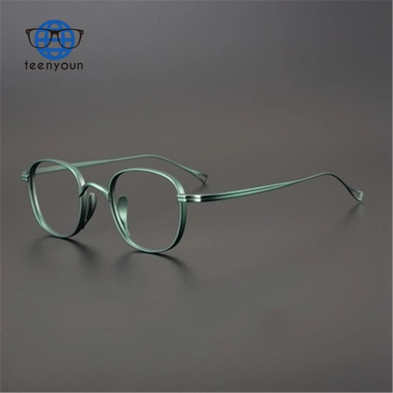 Teenyoun Japanese Retro Spectacle Frame All Titanium Optical Ultra Light Men and Women Square Eyewear