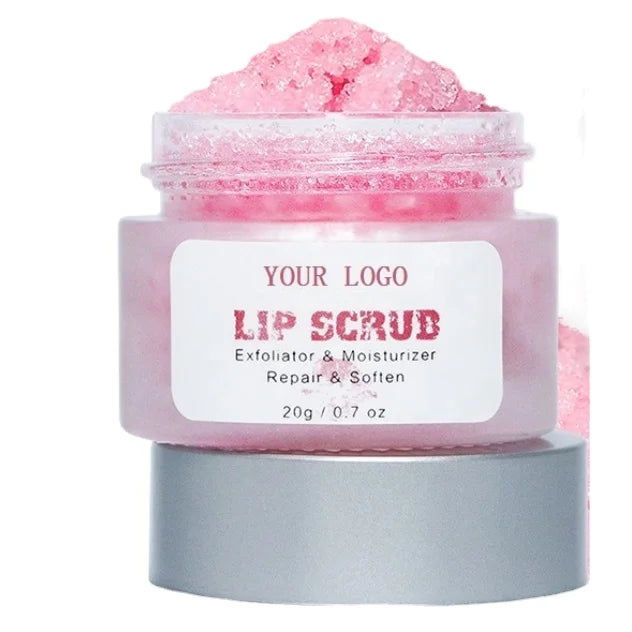 Exfoliating Lighten Lip Scrub Private Label Lip Care Moisturizer Organic Salt Strawberry Pink Sugar Lip Scrub