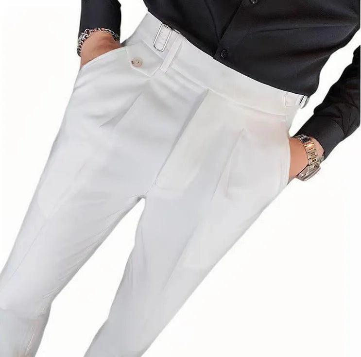 Naples Casual Business Custom  High Waist Non-Ironing Slimming Belt-Free Gurge Suit Plus Size Pants