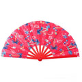 Wholesale High Quality Plastic Large Handheld Fan Nylon-Cloth  33cm Summer Travel Folding Oil Painting Fans Bamboo  Hand Fan
