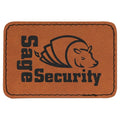 Custom Laserable Leatherette Hat Rectangle Patches Iron on Leather Patch