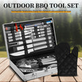 ZONWIN 32 PCS Stainless Steel Grill Tools Set Aluminum Case Non-Stick Heat Resistant 43x28cm for BBQ Kitchen Outdoor Camping