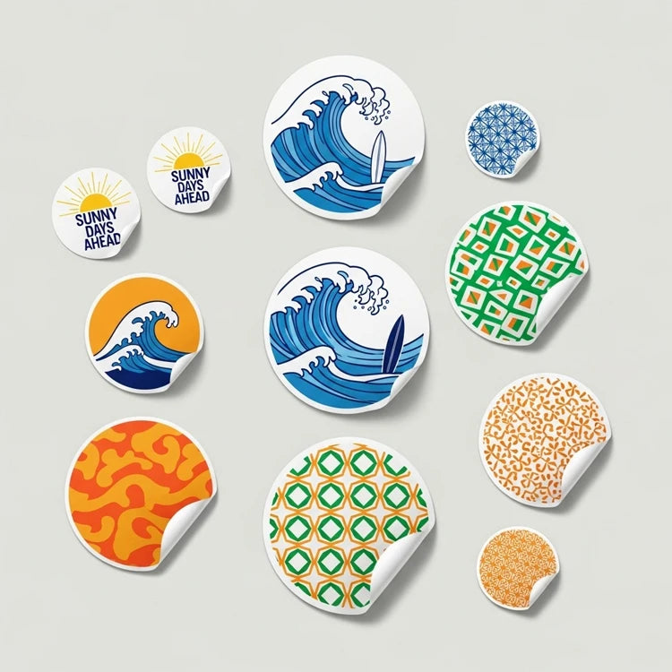 XJY Custom Uv Proof Ink Printing Die Cut Round Stickers Sheets Personalized Design Label Destructible Vinyl Sticker