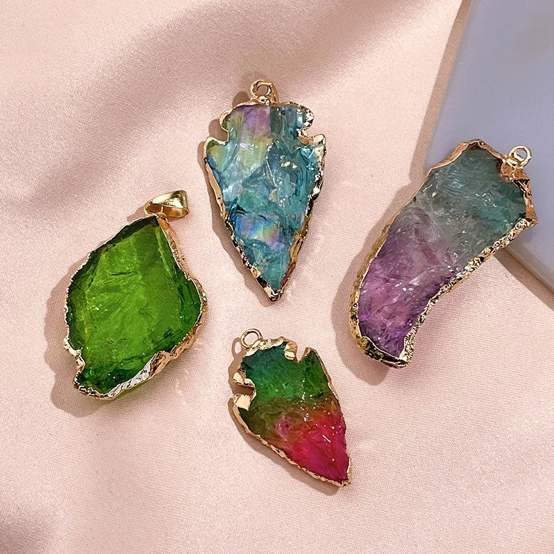 Natural Chakra Crystal PendantDiy Jewelry AccessoriesMulti Gemstone Freeform Crystal Pendants