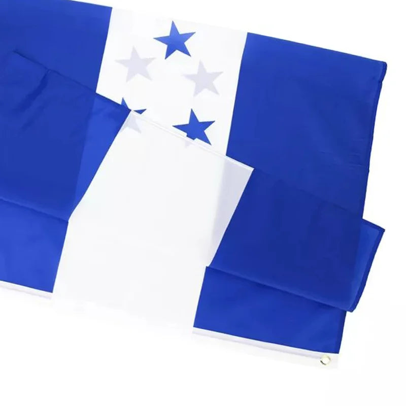 Aozhan Wholesale Custom 3x5 ft Polyester Banner Fabric Honduras Country Blue and White Flag 5 Stars