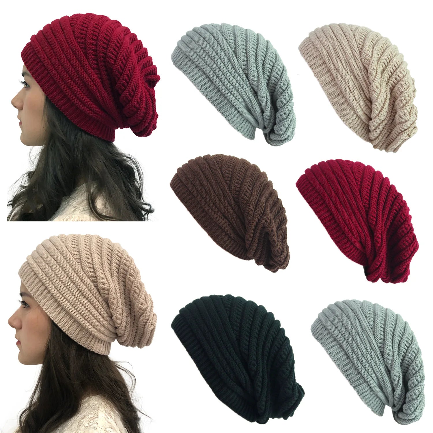 Wholesale Unisex Slouch Beanie Hats Adults Winter Fashion Cartoon Argyle Fruit Plaid Dot Bow Camouflage 100% Acrylic Beach