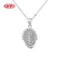 Elegant Ladies Custom Minimalist Ellipse Shape 925 Sterling Silver Jewelry Necklace for Women