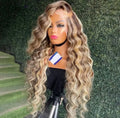 Blonde Ombre Highlight Human Hair HD Lace Frontal Wig Small Knot Aligned Virgin Wholesale Price Fast Ship 13x4 Lace Wig