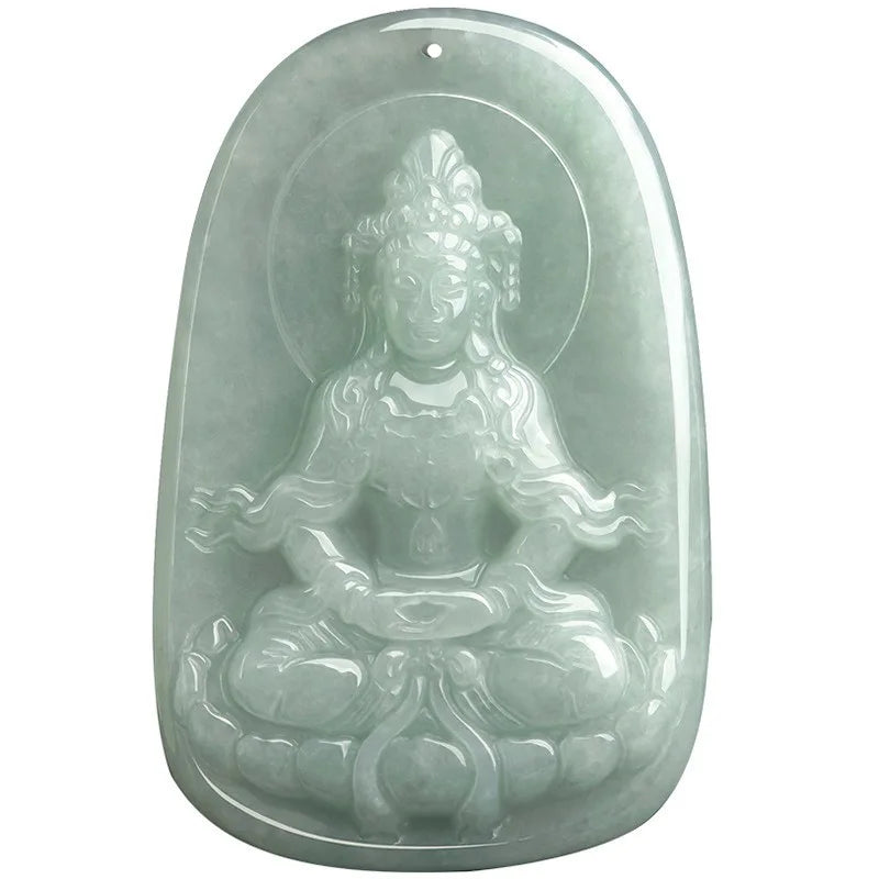 Certified Myanmar Jadeite Guanyin Eight Patron Saint Jade Pendant Pendant Jade Crafts Factory Wholesale