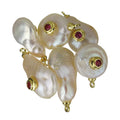Hot Sale Gold Color Plated Cultured Freshwater Pearl Brass Pendant & Micro Pave Cubic Zirconia 1373888