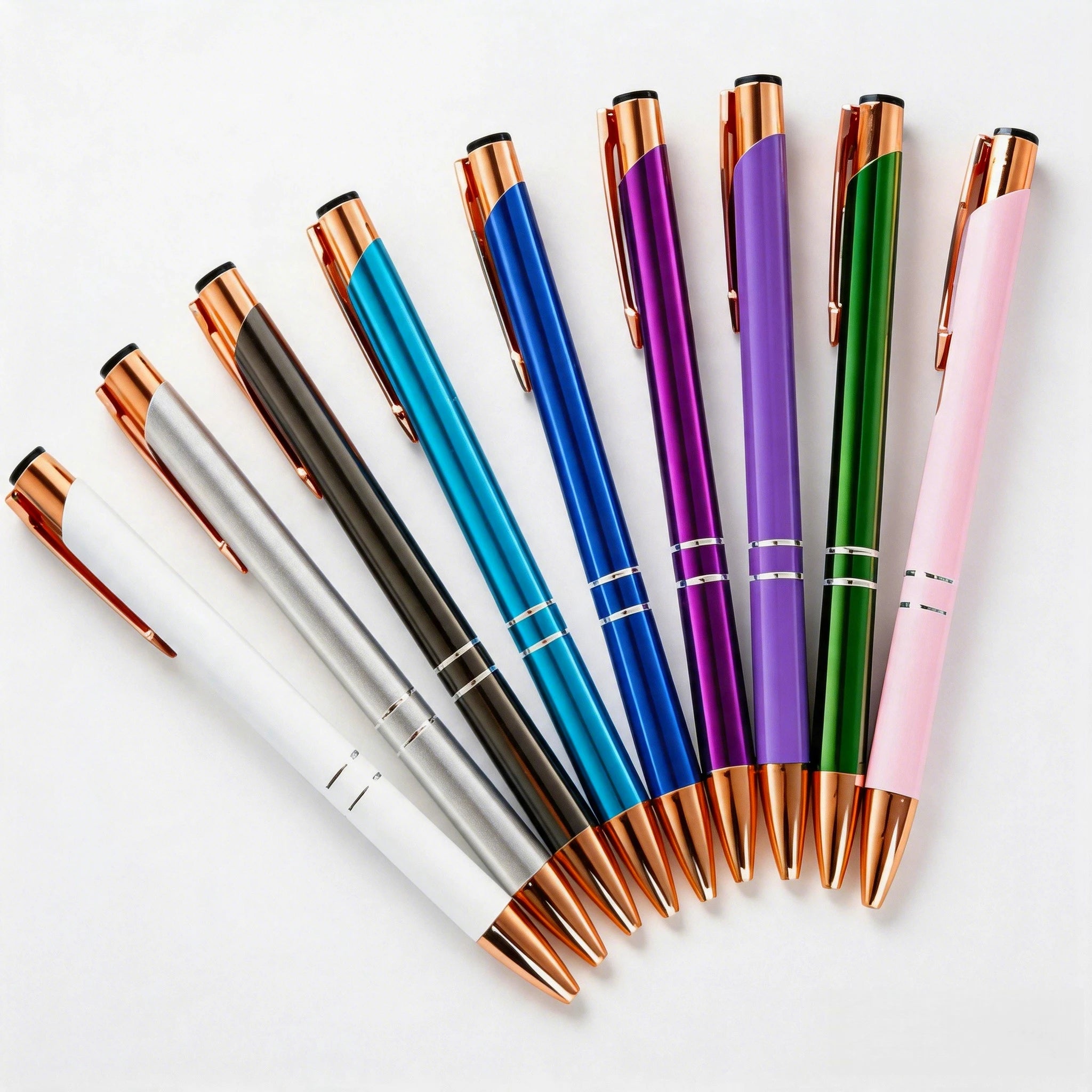 High Quality Metal Ballpoint Pens with Laser Engraved Custom Logo for Business Brand Promotional Gift and School Supplies