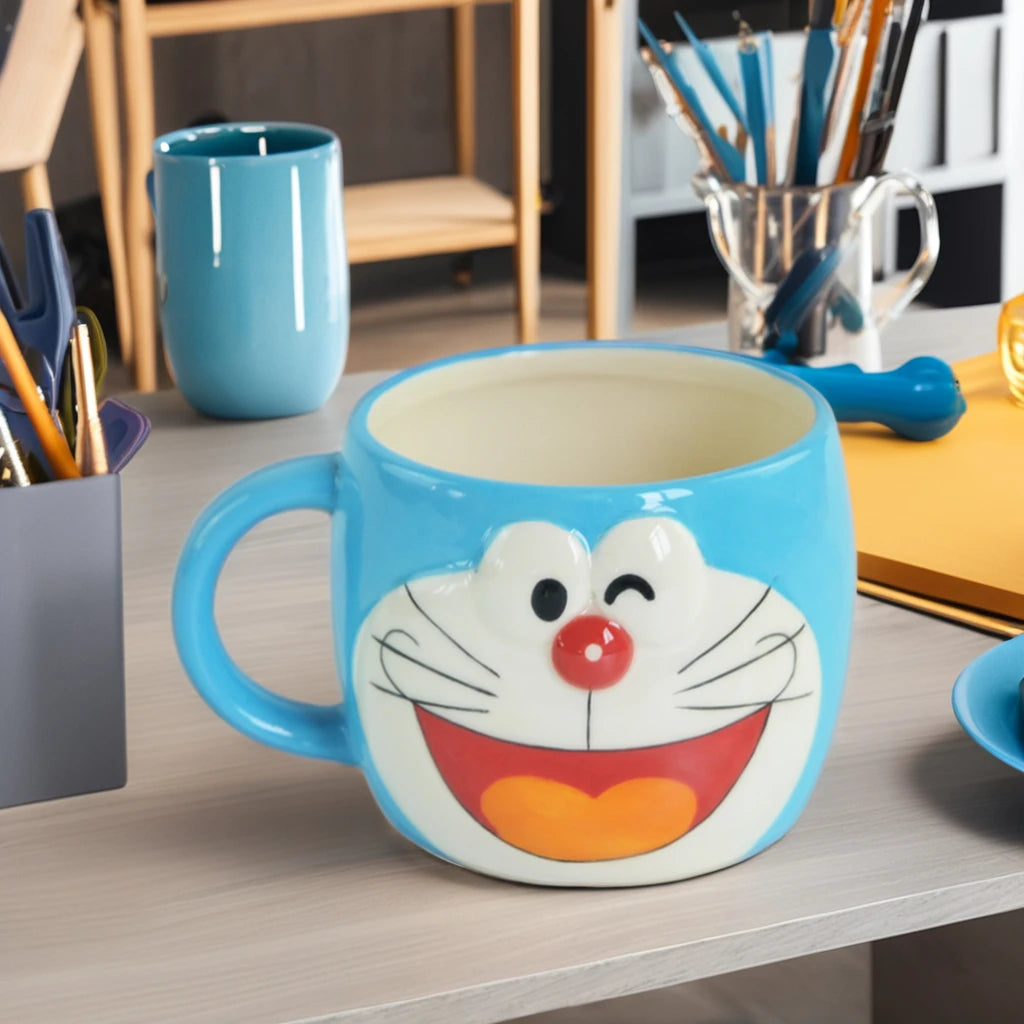 Custom Guaranteed Quality Handcraft Cute Cat Cartoon Porcelain Coffee Mug with Customized Logo and Gift Box