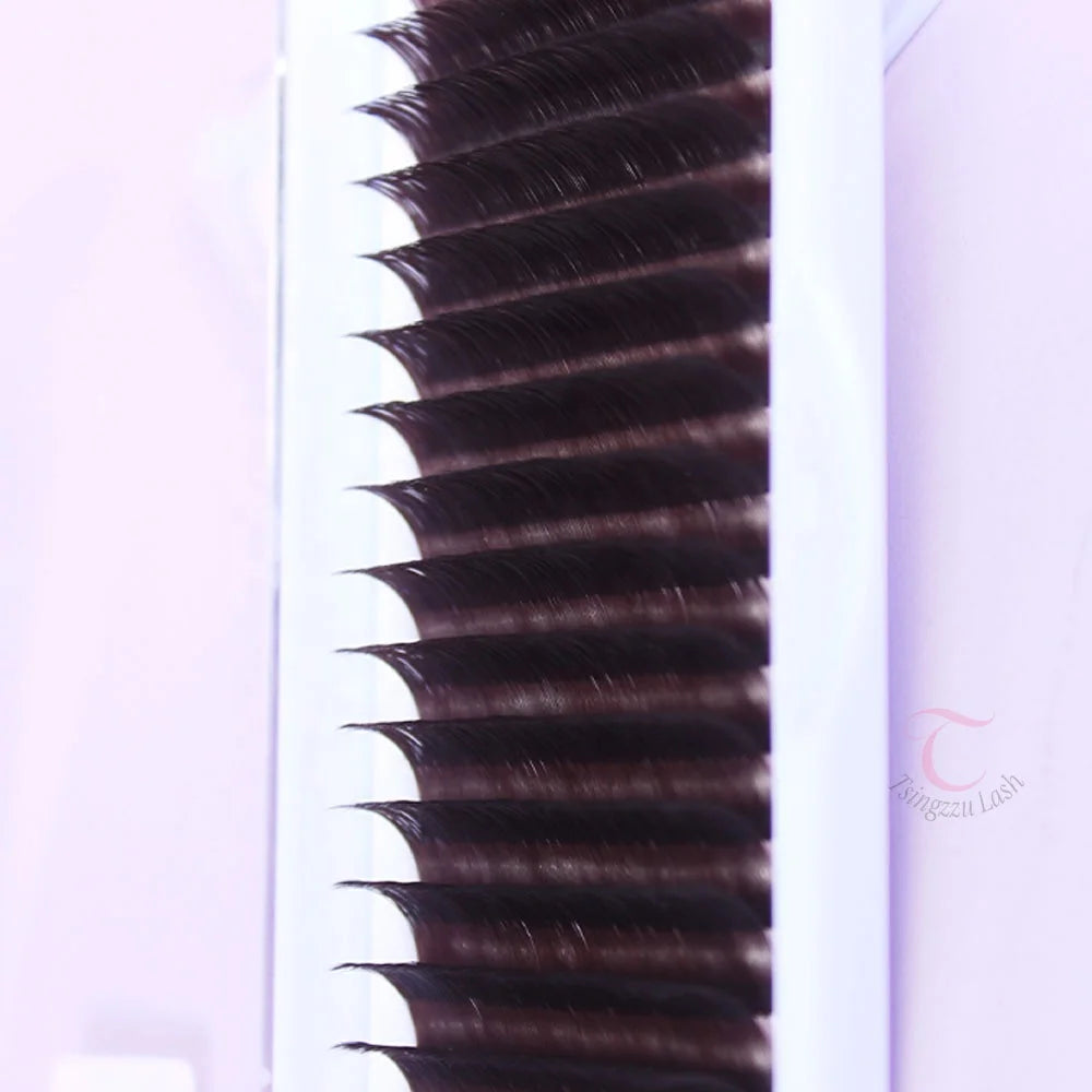 Lovely Private Label  Synthetic Hair Eyelashes Lashes Tray Russian Volume Eyelash Extension Extensions Professional Silk Black