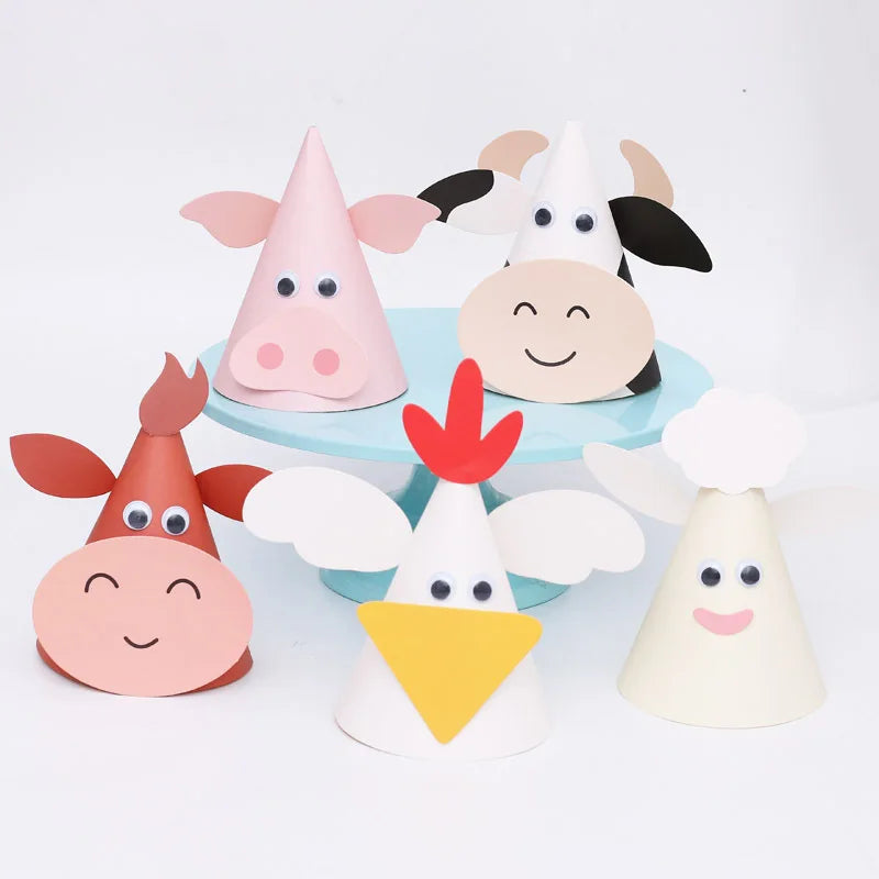Best Selling Custom Design Printing Happy Birthday Party Paper Decoration Cartoon Animals Paper Hat