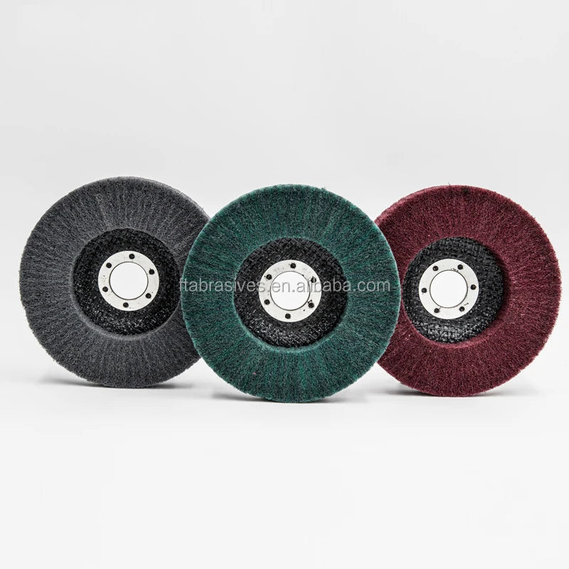 Hot Selling 115X22mm Premium Vertical Non-woven Polishing Disc 4.5inch Flap Wheel for Polishing Metals