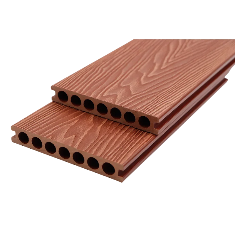 European Style WPC Waterproof Outdoor Decking Floor Anti-Slip Wear Resistant Teak Wood Decorative Brushed Finish