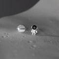 S925 Sterling Silver Opal Astronaut Stud Earrings Star Asymmetric Statement Earrings Fine Jewelry Anime Earrings for Women