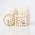 Ladies Dresses Skirt Waist Belts Alloy Buckle Waistband Women Fashion Pearl Belt