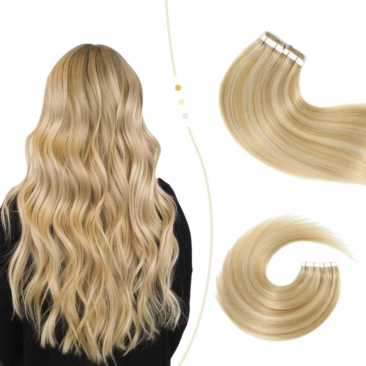 Wholesale Tape in Hair Extention Natural 100% Human Ombre Tape Hair European Blond Tape Hair Extensions