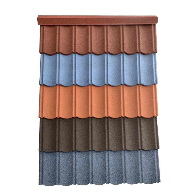 China Best Quality Bond Stone Coated Galvanized Roofing Tile Royal Blue Color Shingle Metal Sheet for Villa House