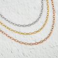 Simple Stainless Steel Poised Gold Twist Chain Choker Necklace Fashionable Beach Jewelry for Ladies
