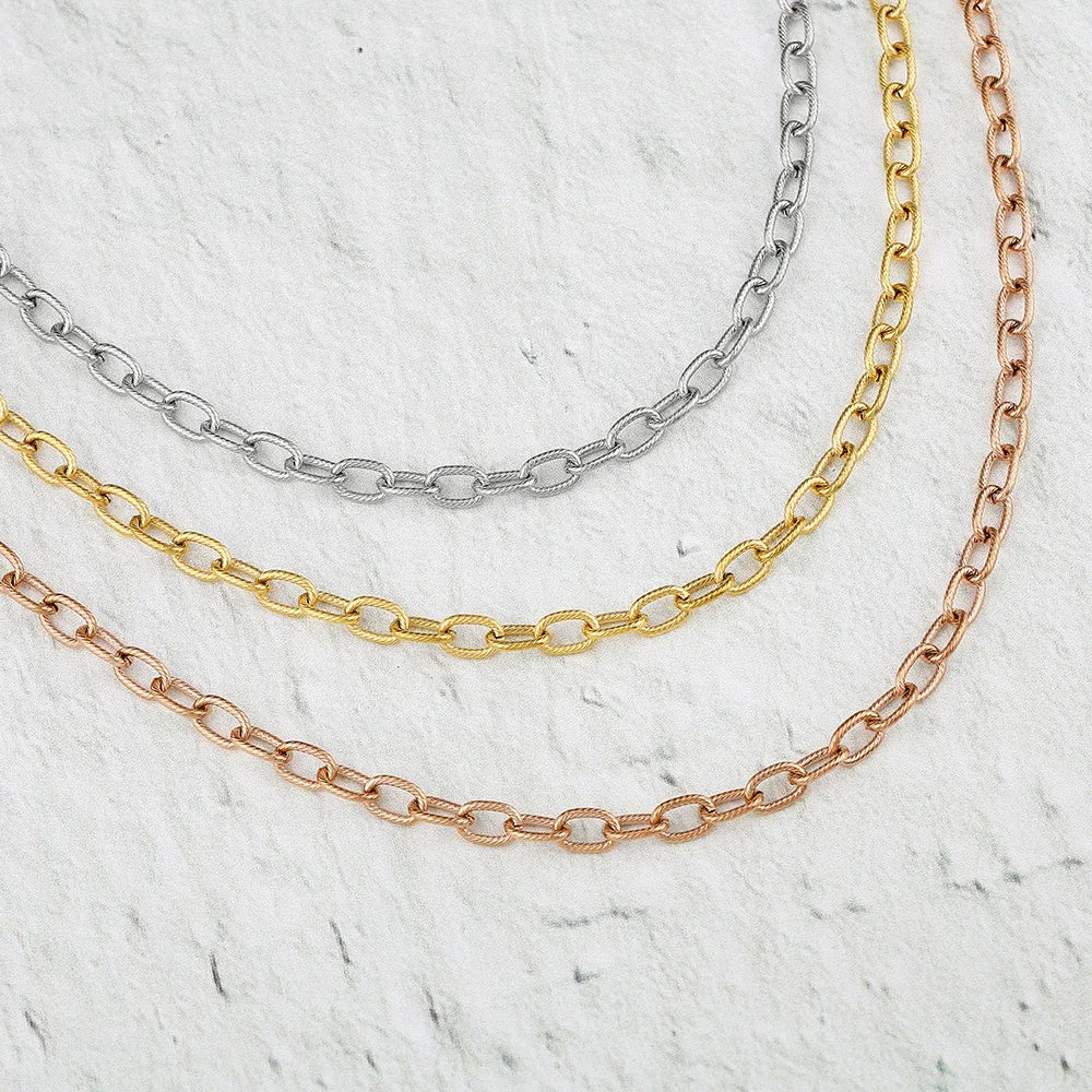 Simple Stainless Steel Poised Gold Twist Chain Choker Necklace Fashionable Beach Jewelry for Ladies