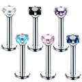 Mix Size Color Labret Piercing Rings Lip 16G Surgical Steel Zircon Cartilage Tragus Lip Studs Piercing Earring Stud Body Jewelry
